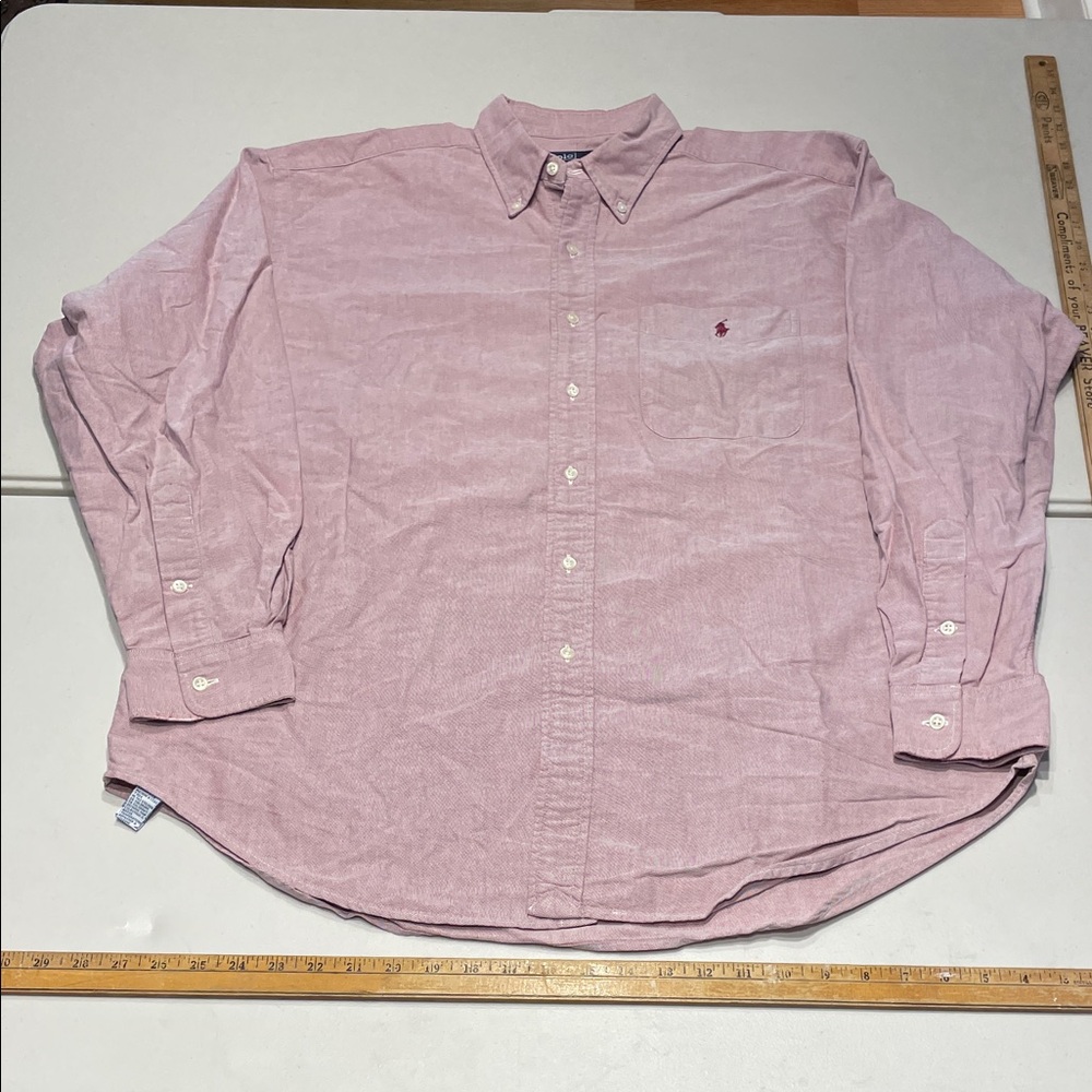 Polo by Ralph Lauren size “large” Merlot Oxford Cloth Button-Down Shirt